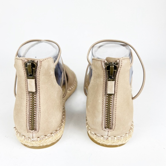 New Eileen Fisher 7.5 Leather Lace Up D'Orsay Lee Espadrille NUDE Flat Sandals - Picture 9 of 11